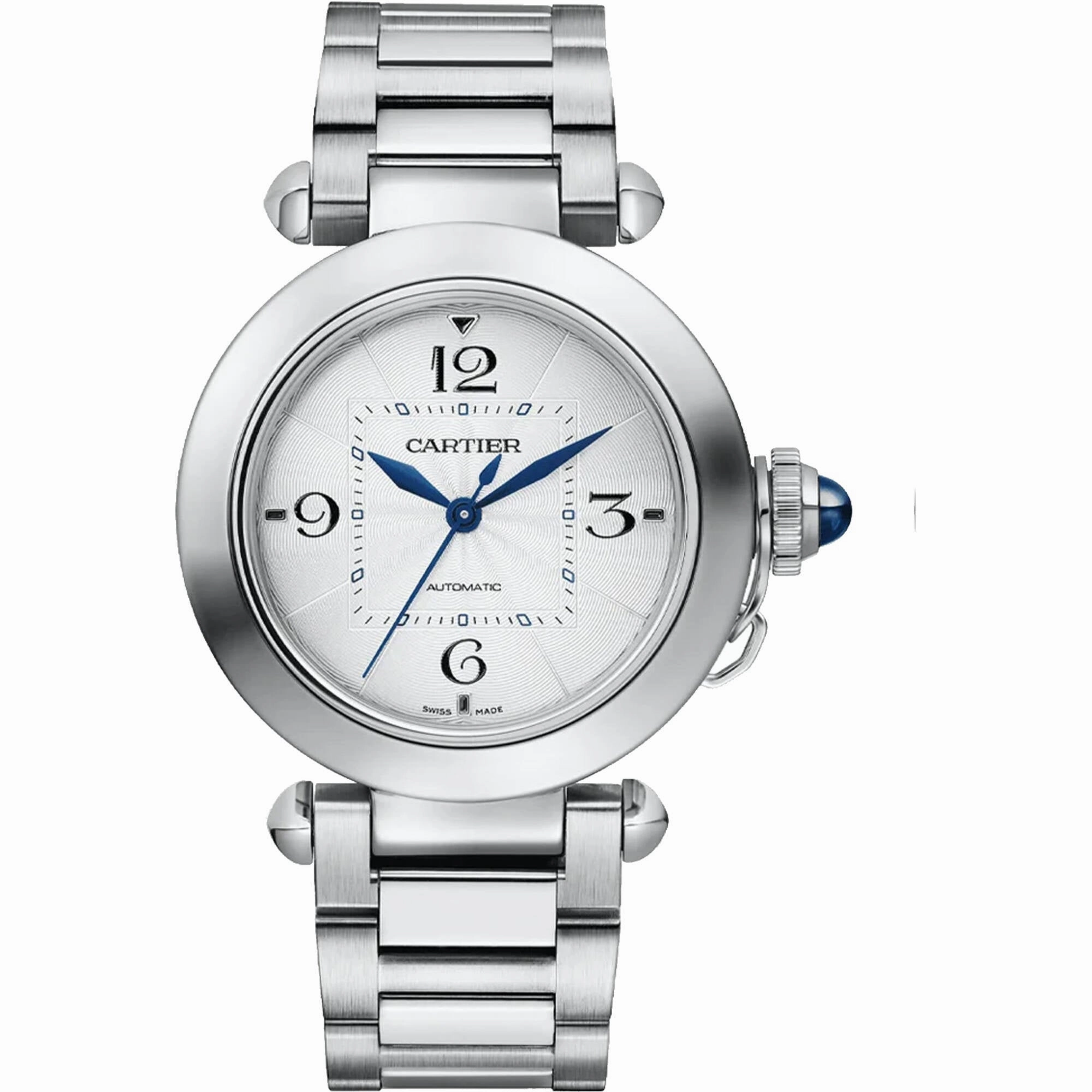 Cartier Women's Watch - Pasha Silver Tone Dial Stainless Steel Bracelet | WSPA0013