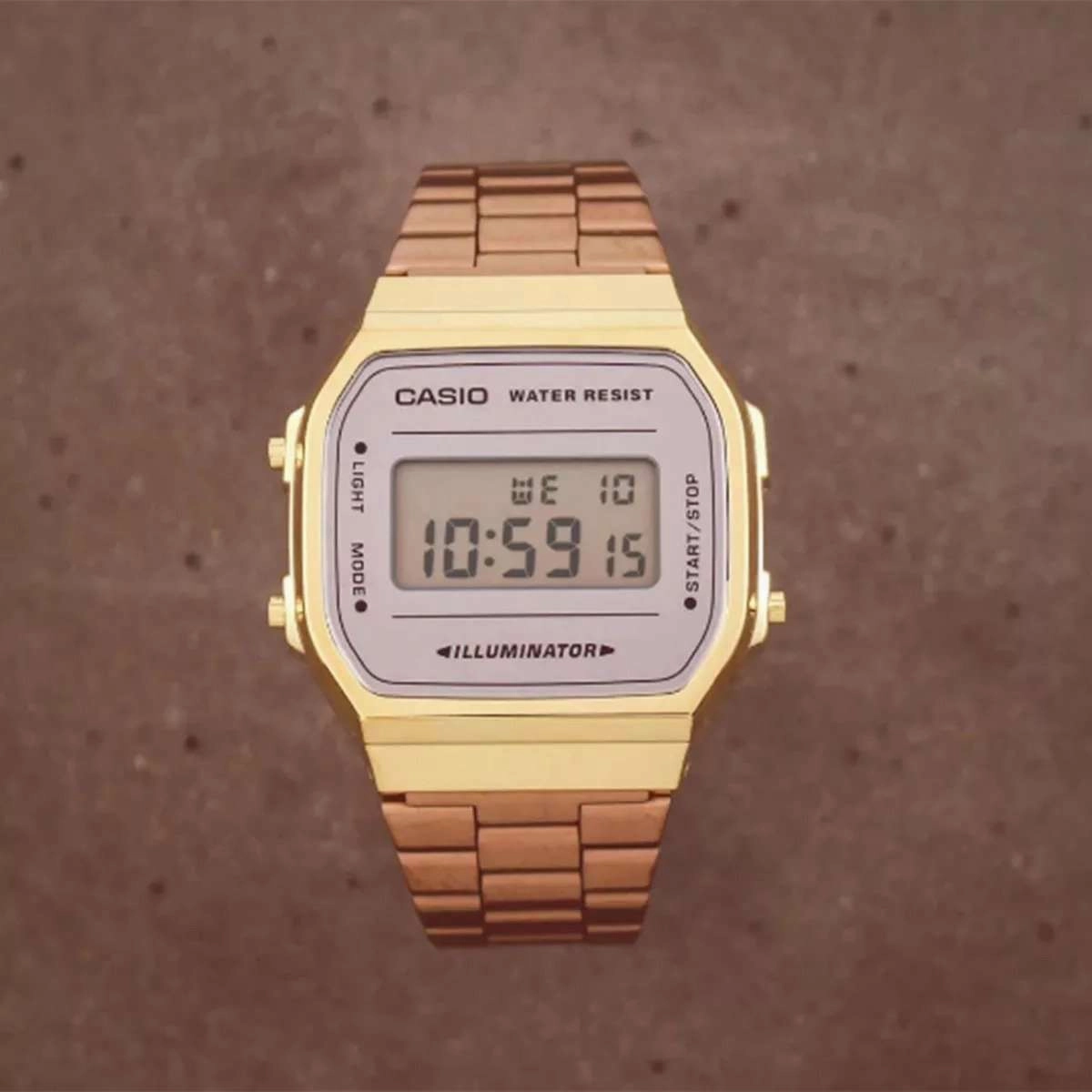 Casio A168WECM-5DF Rose Gold Stainless Watch for Men and Women