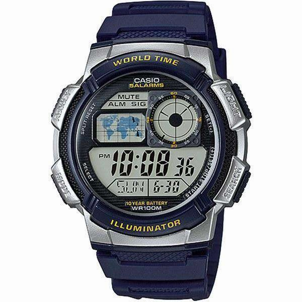 Casio AE-1000W-2A Navy Blue Resin Strap Watch for Men