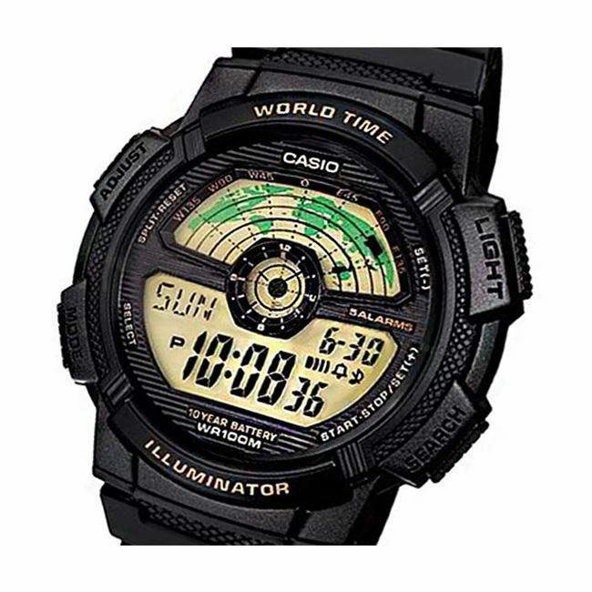 Casio AE-1100W-1BVDF Black Resin Strap Watch for Men