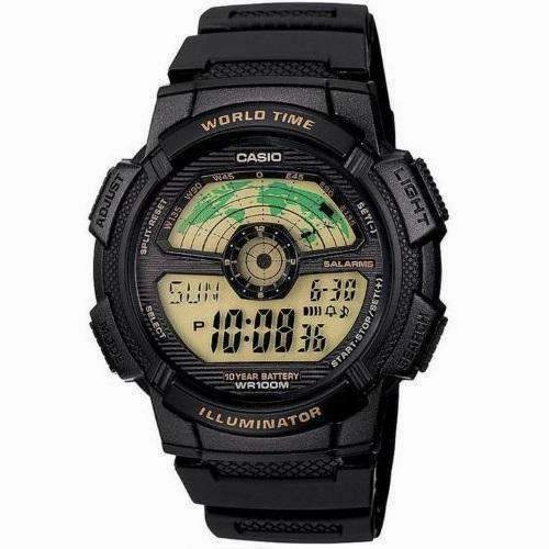 Casio AE-1100W-1BVDF Black Resin Strap Watch for Men