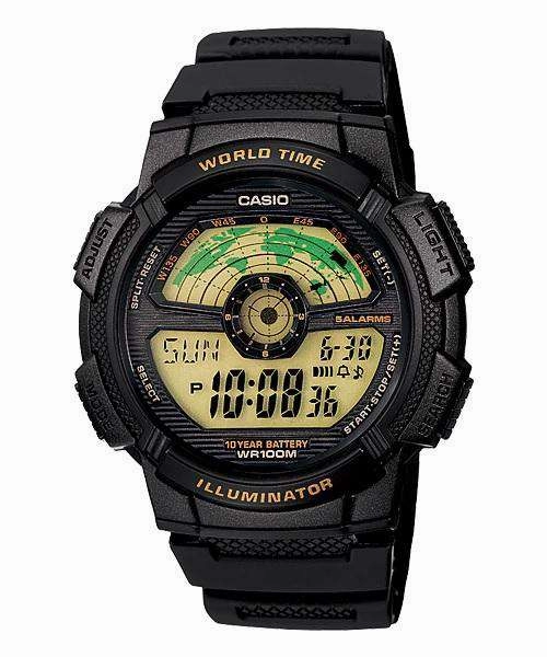 Casio AE-1100W-1BVDF Black Resin Strap Watch for Men