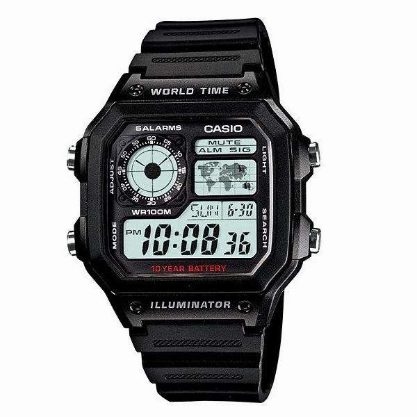 Casio AE-1200WH-1AVDF Black Resin Watch for Men