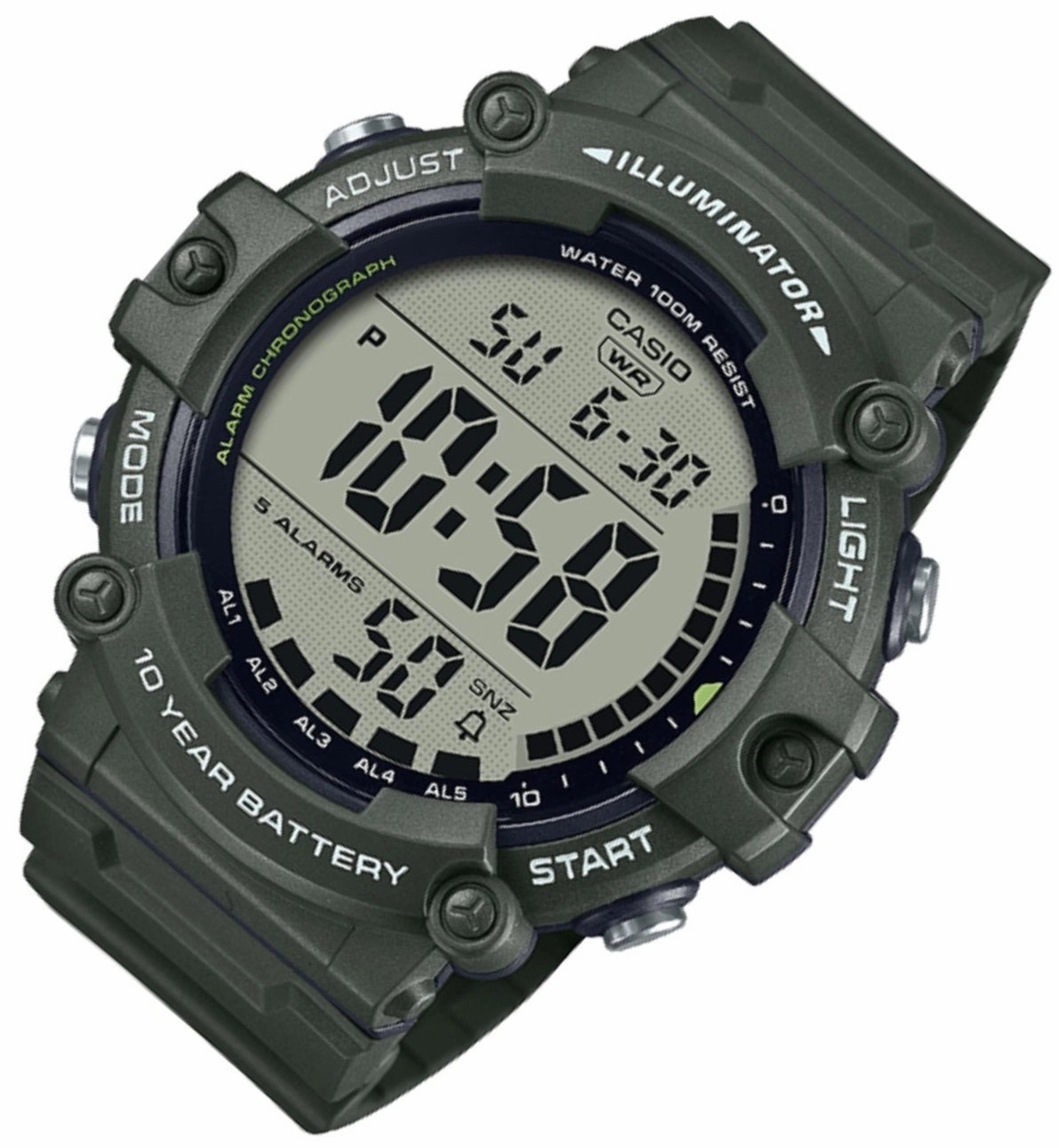 Casio AE-1500WHX-3A Army green Resin Strap Watch for Men