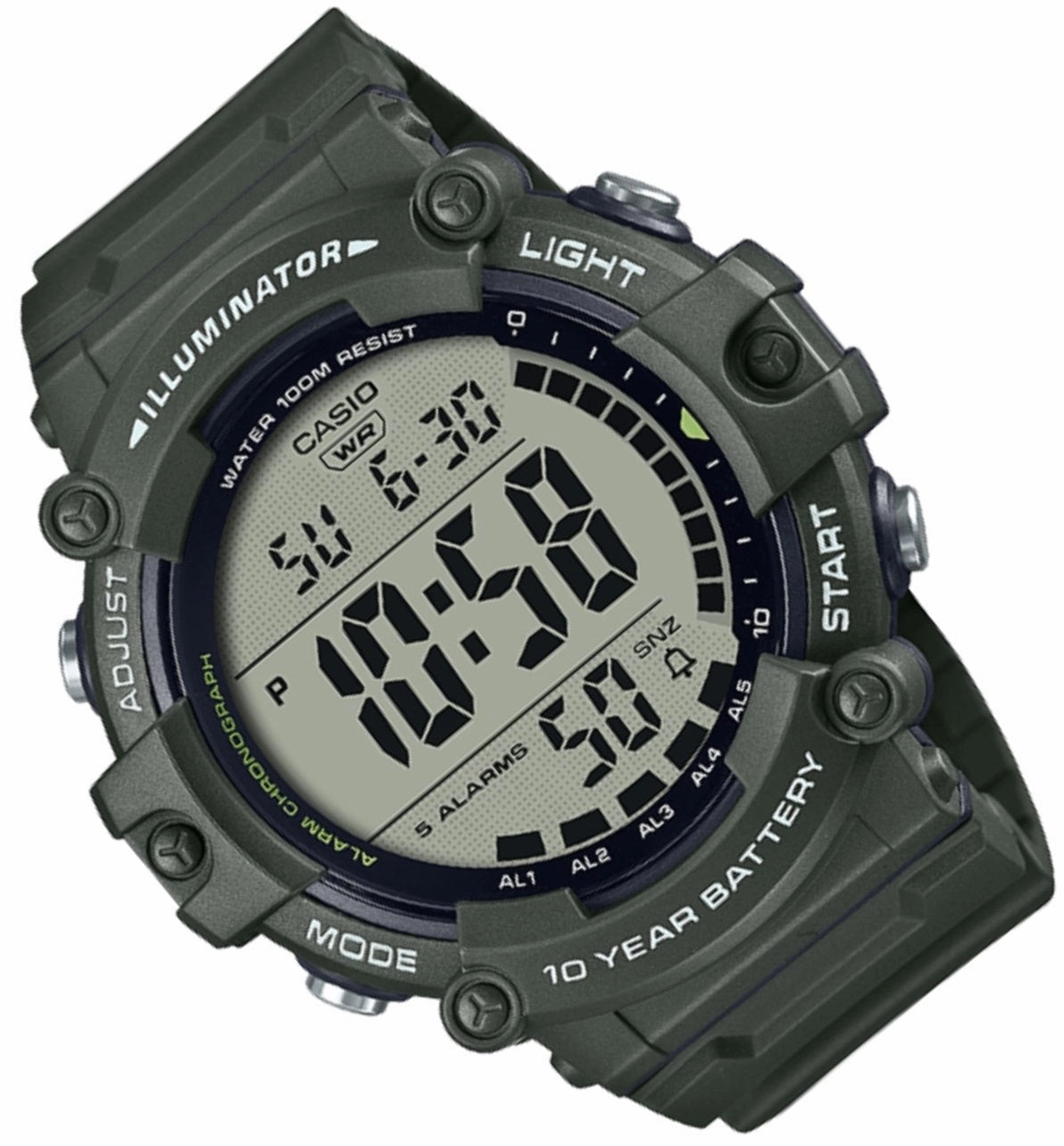 Casio AE-1500WHX-3A Army green Resin Strap Watch for Men