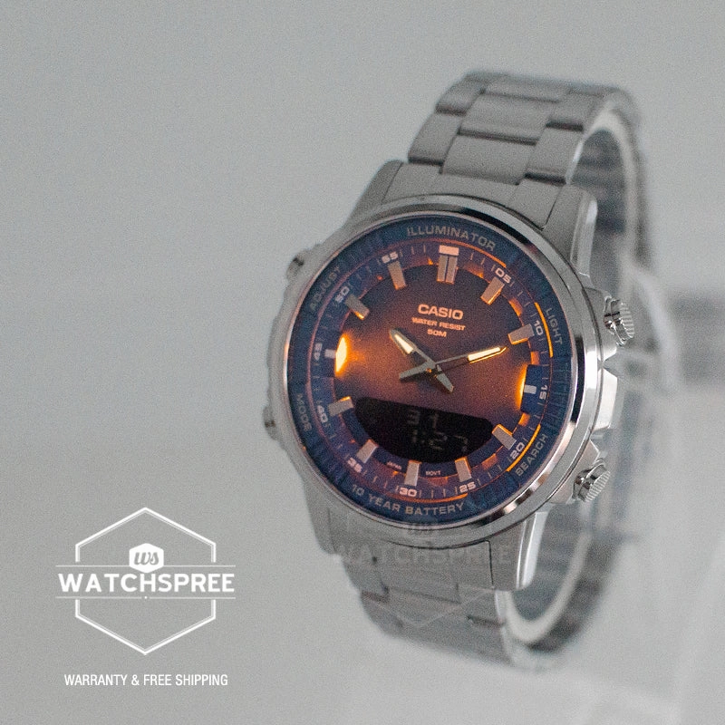 Casio Analog-Digital Sporty Design Stainless Steel Band Watch AMW880D-2A1 AMW-880D-2A1