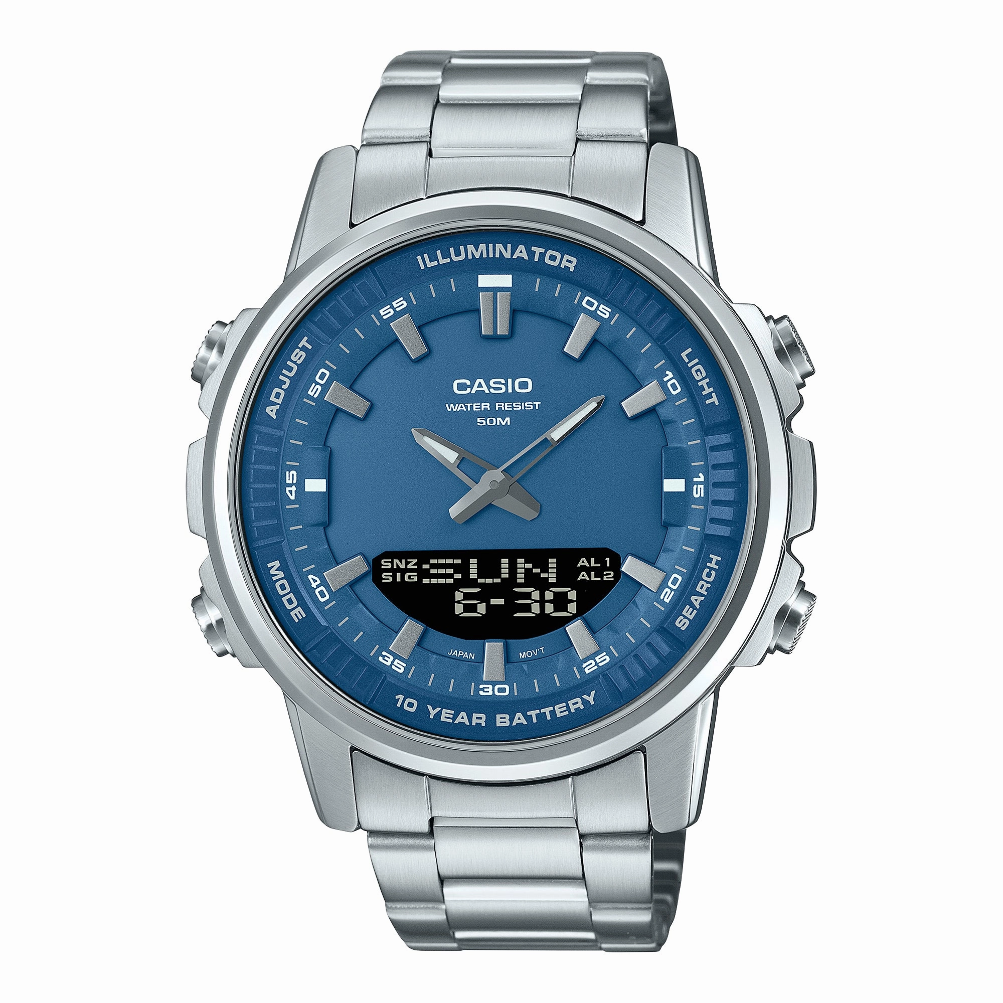 Casio Analog-Digital Sporty Design Stainless Steel Band Watch AMW880D-2A1 AMW-880D-2A1