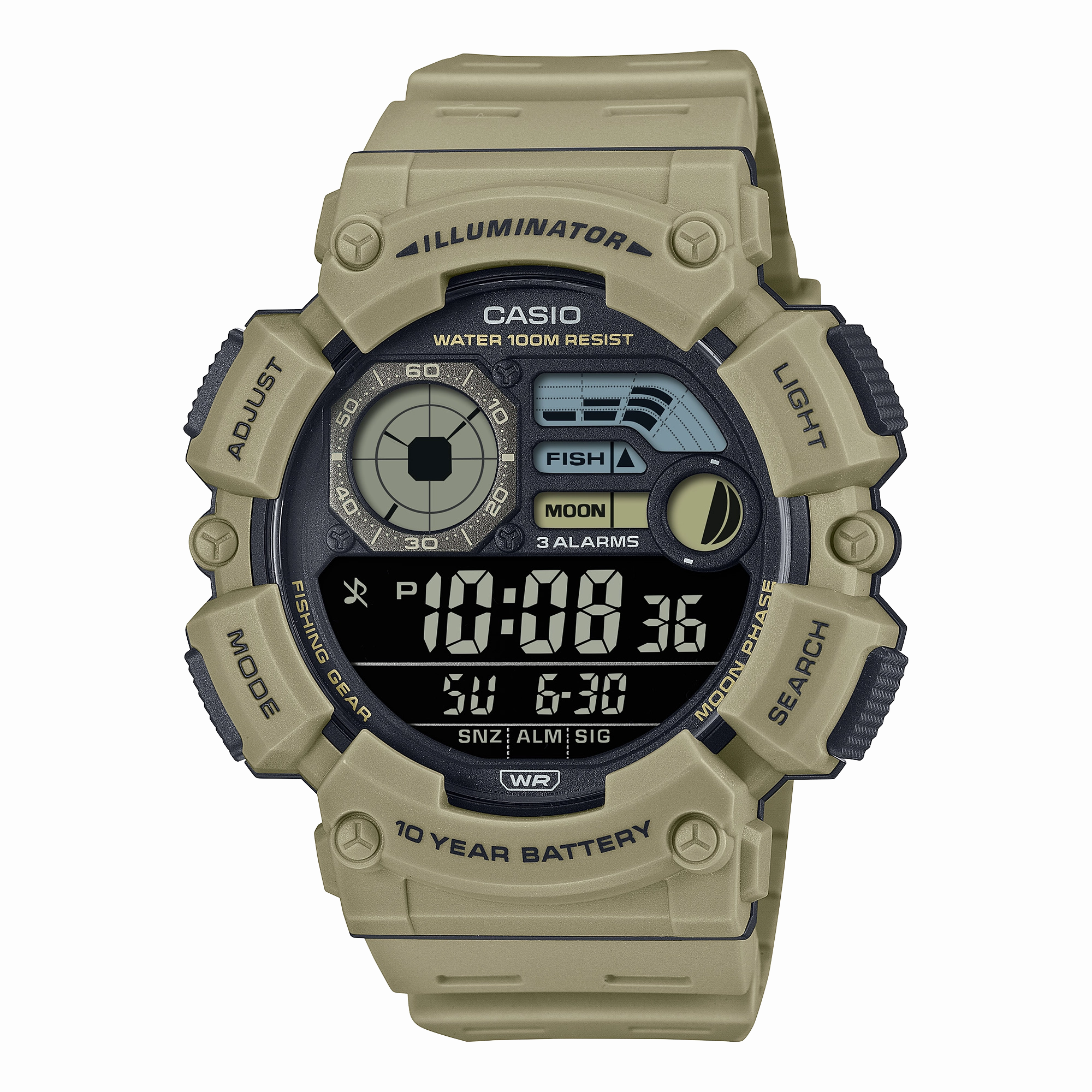 Casio Digital Beige Resin Band Watch WS1500H-5B