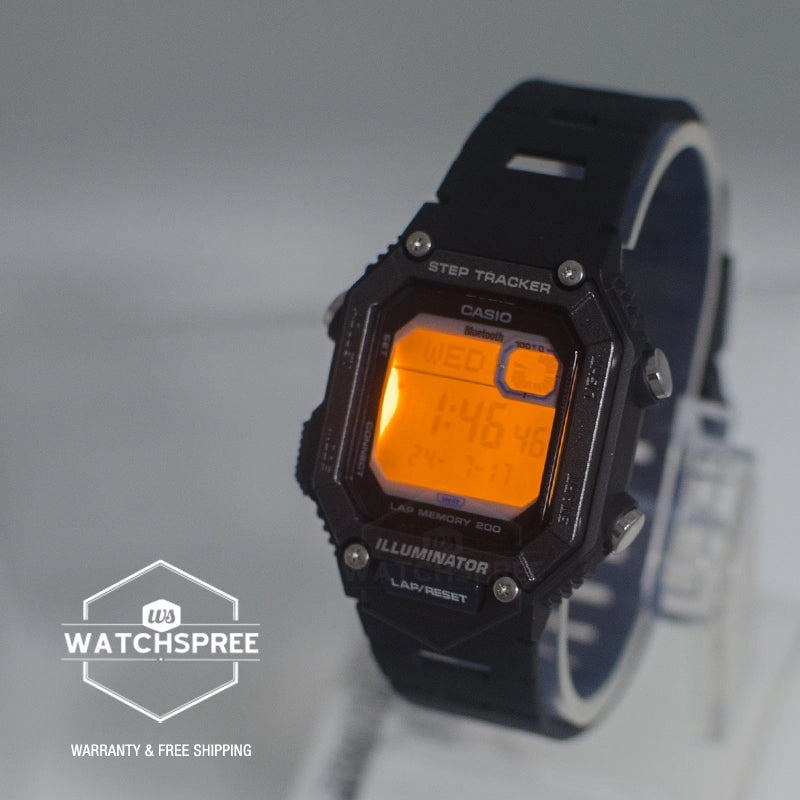 Casio Digital Sporty Bluetooth??????? Step Tracker Dual Time Black Resin Band Watch WSB1000-1A WS-B1000-1A