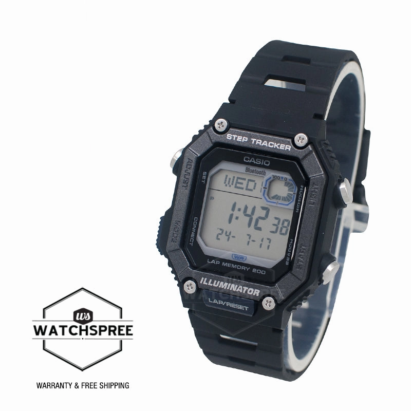 Casio Digital Sporty Bluetooth??????? Step Tracker Dual Time Black Resin Band Watch WSB1000-1A WS-B1000-1A