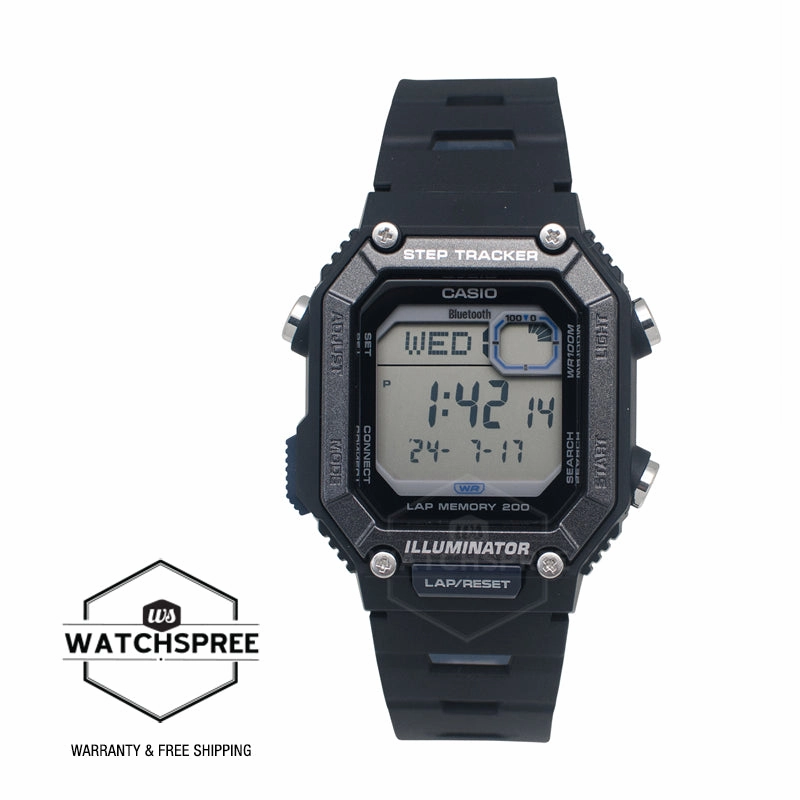 Casio Digital Sporty Bluetooth??????? Step Tracker Dual Time Black Resin Band Watch WSB1000-1A WS-B1000-1A