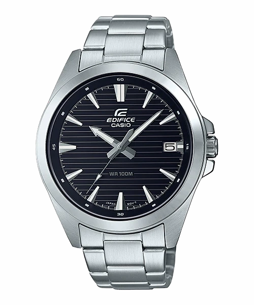 Casio Edifice 3 Hands Analog Black Dial EFV140D-1A