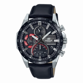 Casio Edifice Chronograph Black Leather Watch EQS940BL-1A