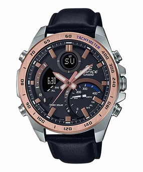 Casio Edifice Smartphone Link Model Black Leather Watch ECB900GL-1B