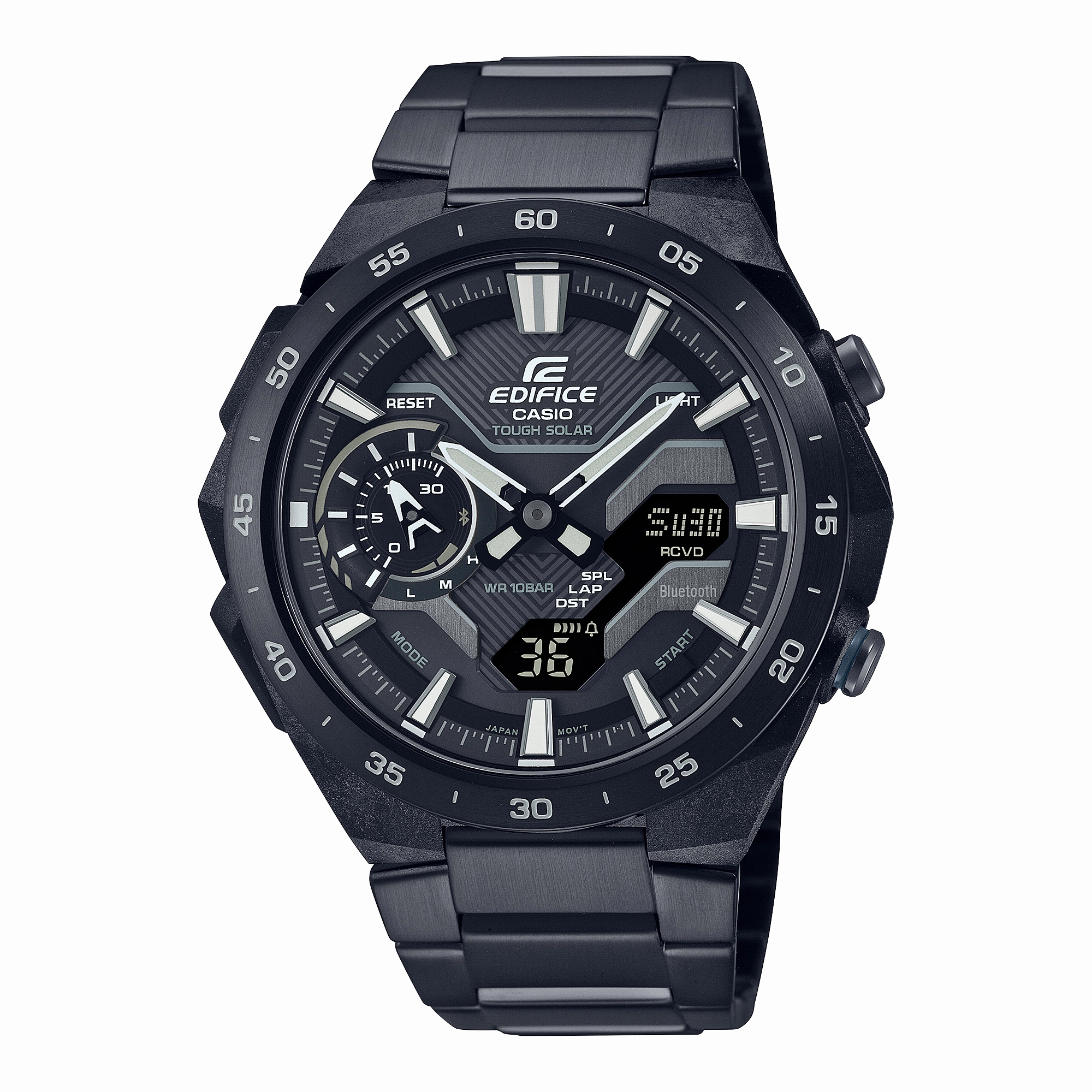 Casio Edifice Windflow DUO Motor Sport Black Stainless Steel Watch ECB2200DC-1A