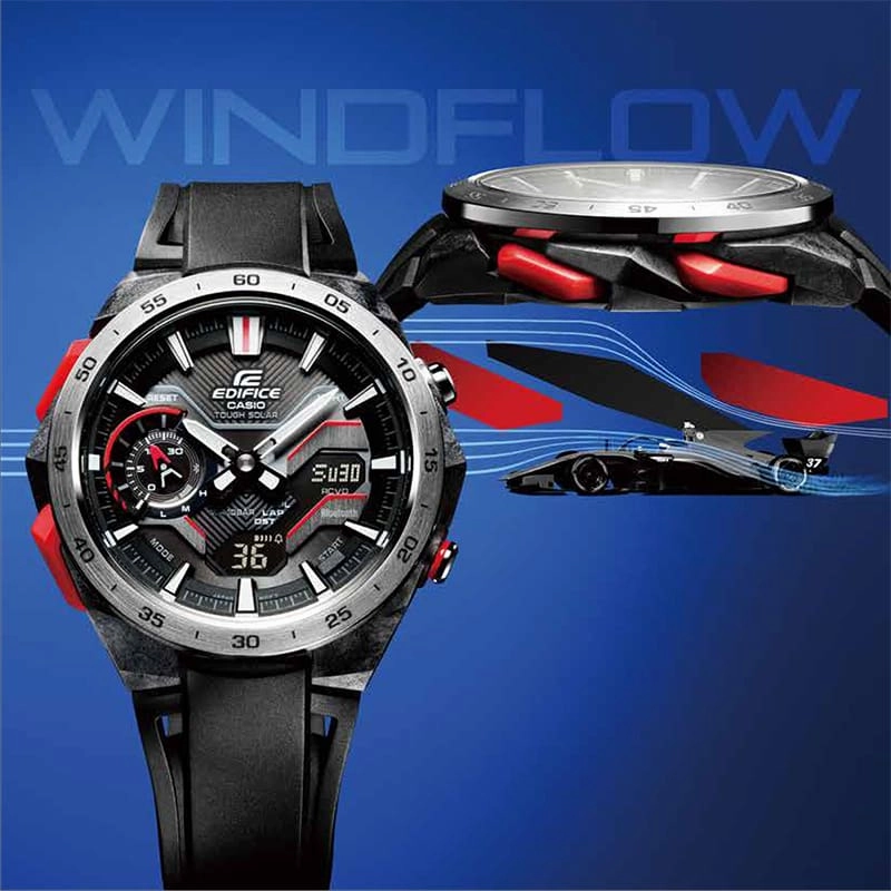 Casio EDIFICE WINDFLOW Men's Tough Solar Bluetooth Watch ECB-2200P-1A