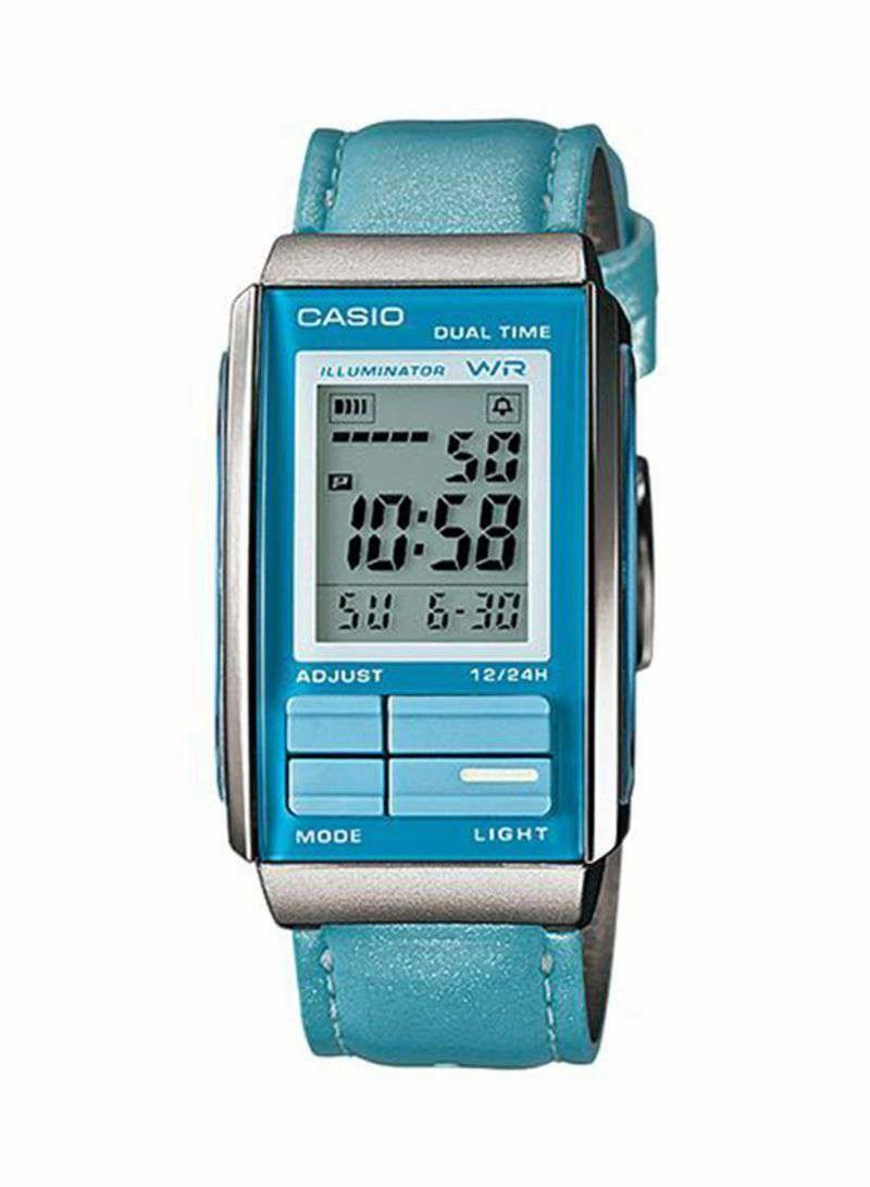 Casio Futurist LA-201WBL-2A Blue Leather Strap Watch for Women