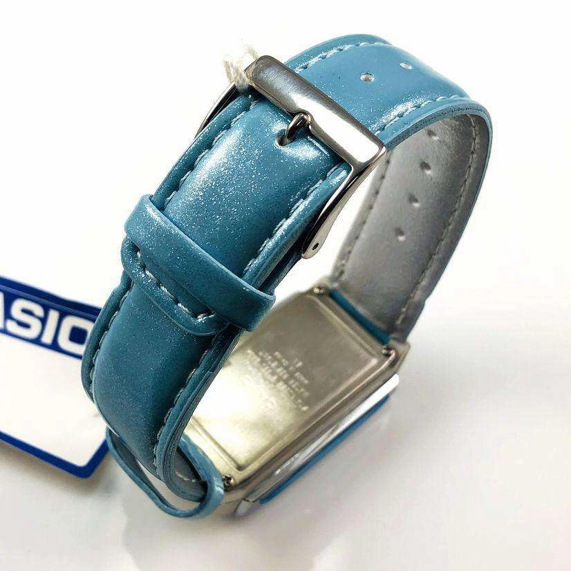 Casio Futurist LA-201WBL-2A Blue Leather Strap Watch for Women