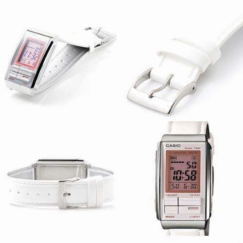 Casio Futurist LA-201WBL-7A White Leather Strap for Women