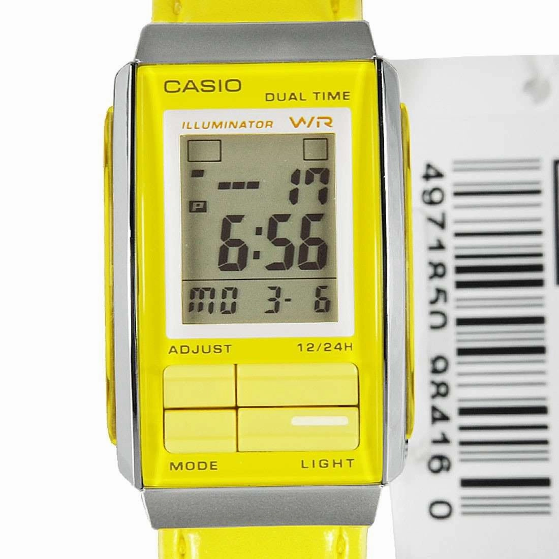 Casio Futurist LA-201WBL-9A Yellow Leather Strap for Women