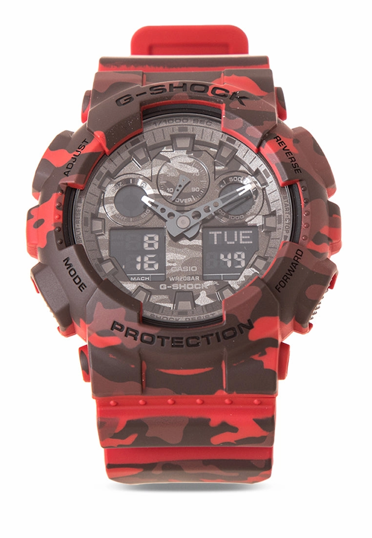 Casio G-shock GA-100CM-4A Digital Analog Rubber Strap Watch For Men