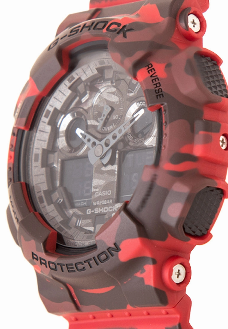 Casio G-shock GA-100CM-4A Digital Analog Rubber Strap Watch For Men