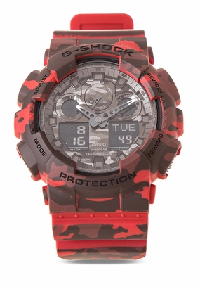 Casio G-shock GA-100CM-4A Digital Analog Rubber Strap Watch For Men