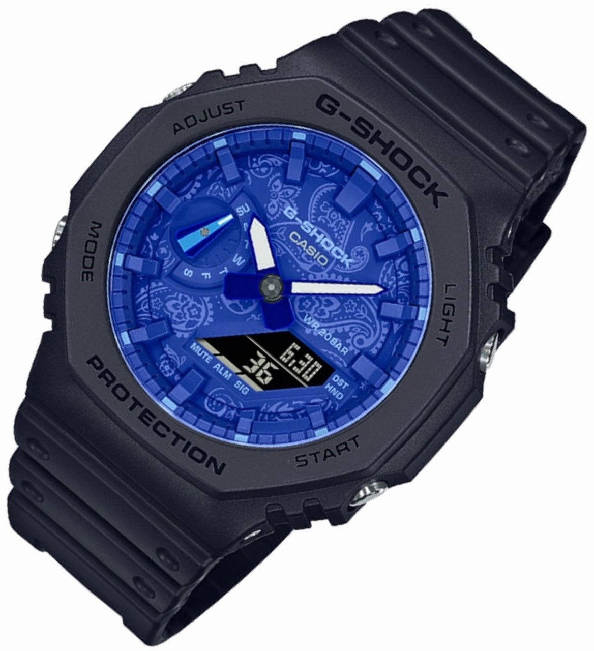 Casio G-shock GA-2100BP-1A Digital Analog Rubber Strap Watch For Men