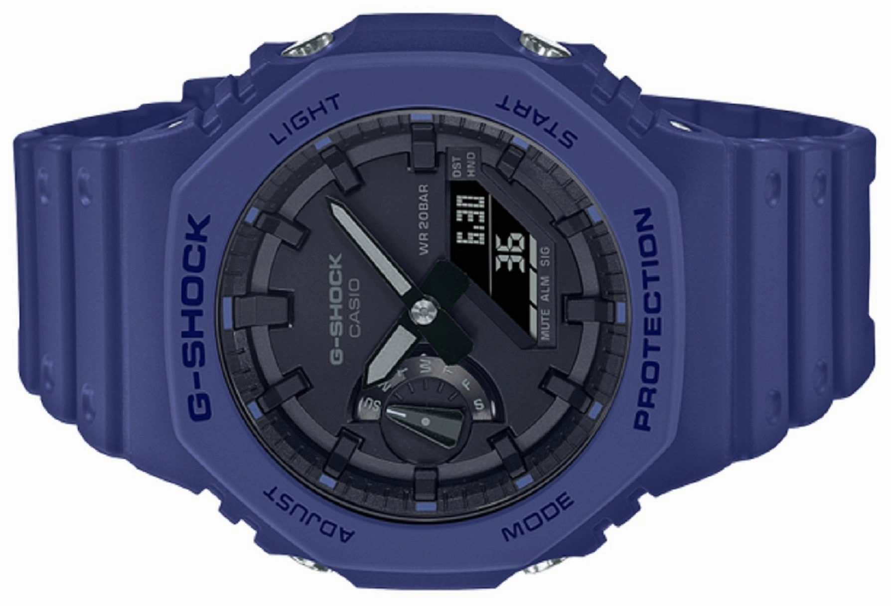 Casio G-shock GA-2100BWP-2A Digital Analog Rubber Strap Watch For Men