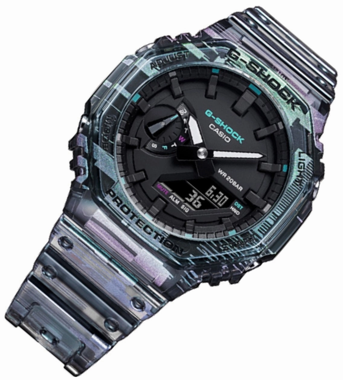 Casio G-shock GA-2100NN-1A Digital Analog Rubber Strap Watch For Men