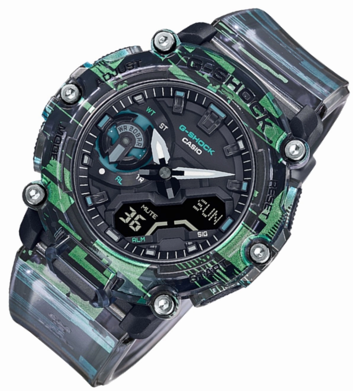 Casio G-shock GA-2200NN-1A Digital Analog Rubber Strap Watch For Men