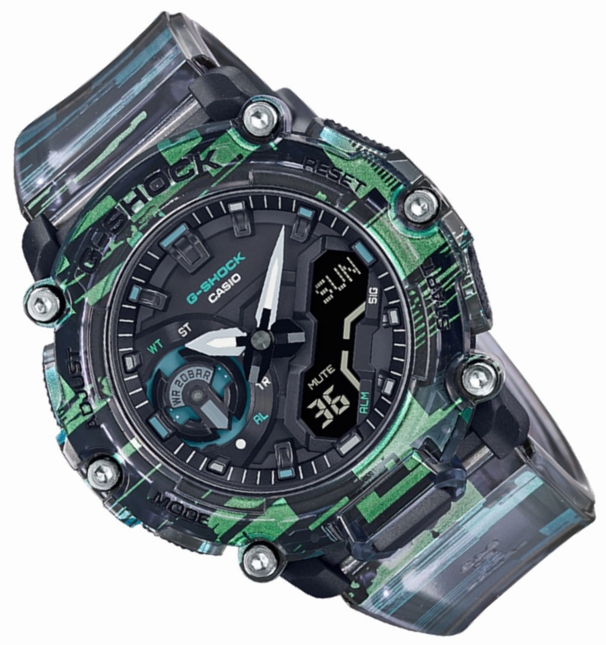 Casio G-shock GA-2200NN-1A Digital Analog Rubber Strap Watch For Men