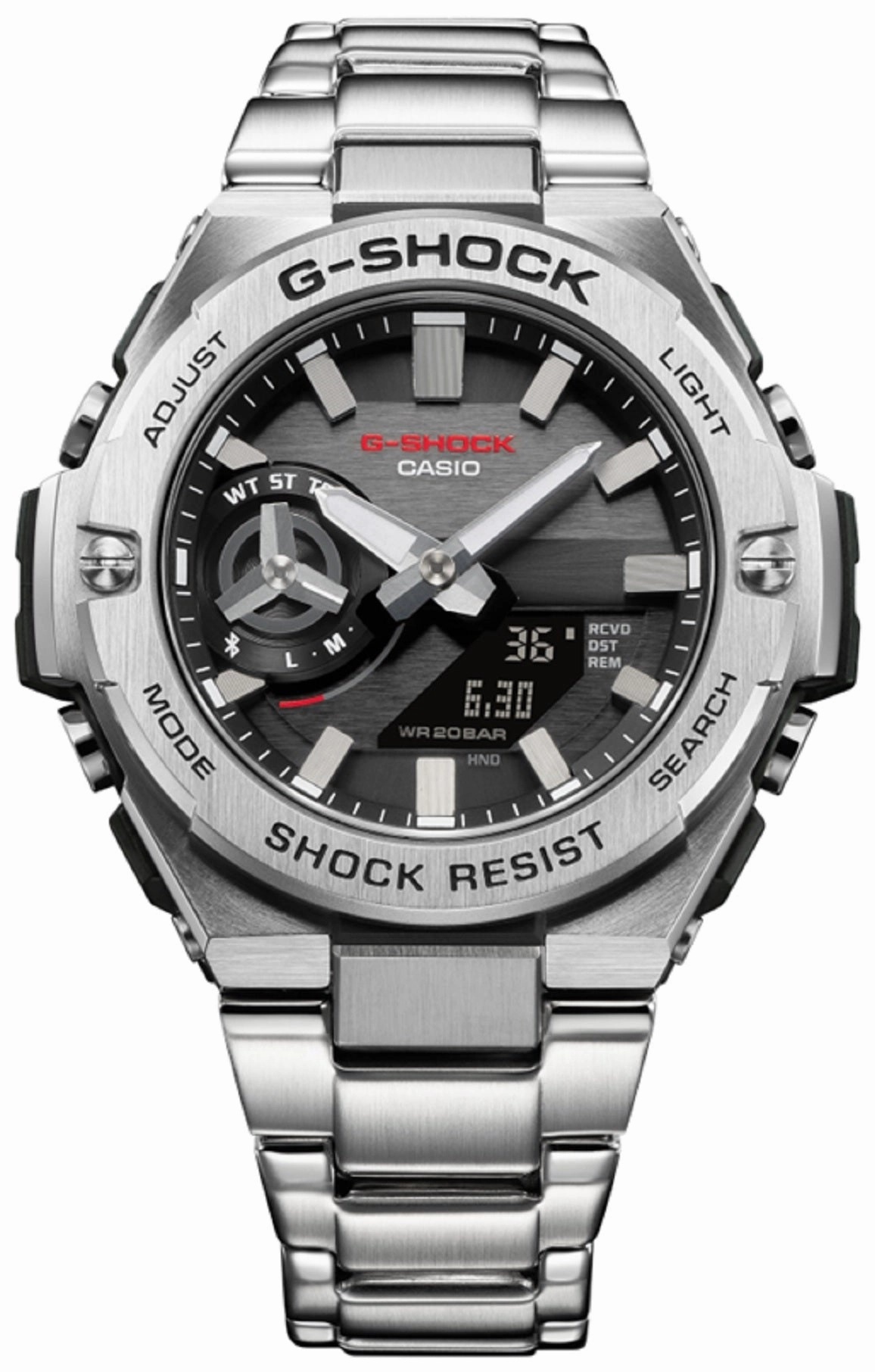 Casio G-shock GST-B500D-1A Solar Digital Analog Stainless Steel Strap Watch for Men