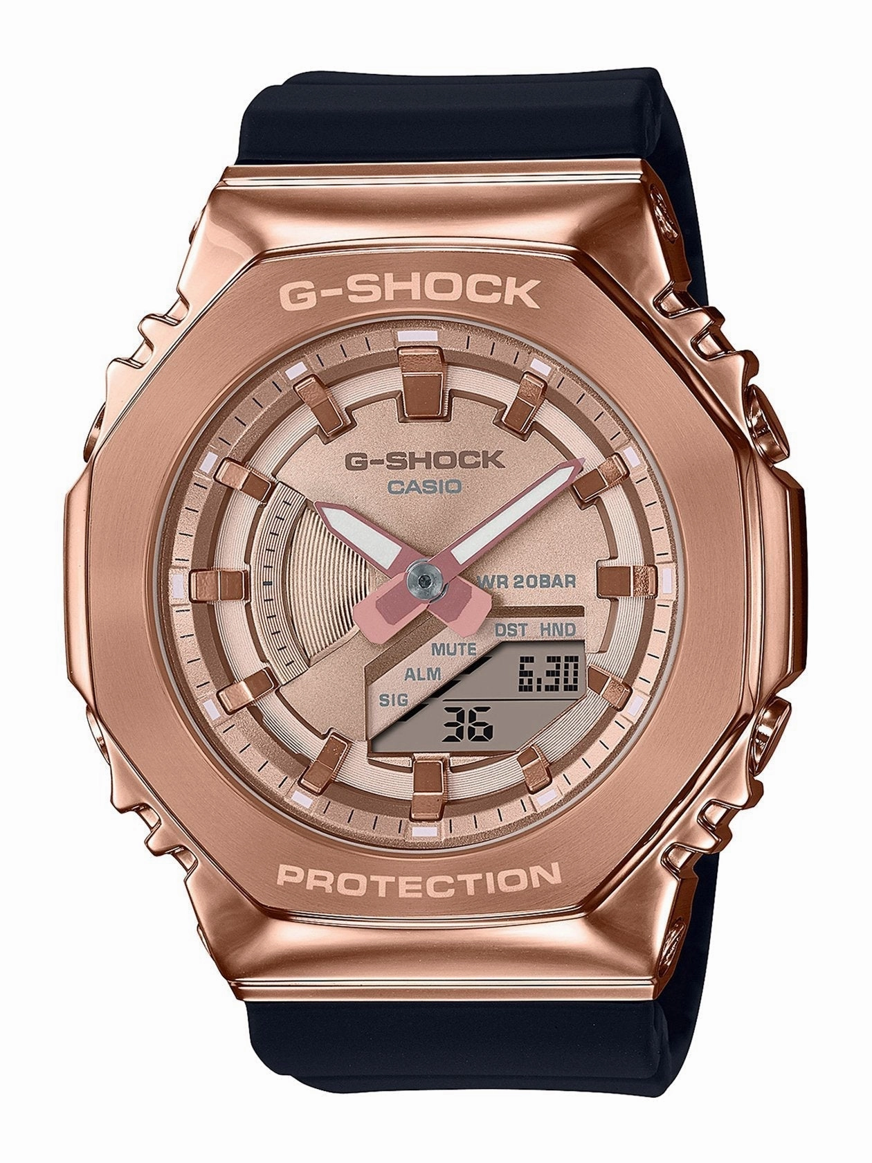 Casio G-Shock Metal-Clad Octagonal Womens Watch Rose Gold GMS2100PG-1A4