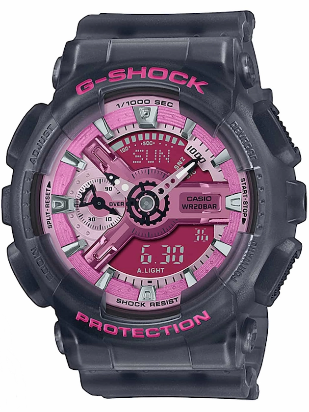 Casio G-Shock S-SERIES Womens Gray Semi-transparent case Watch GMAS110NP-8A
