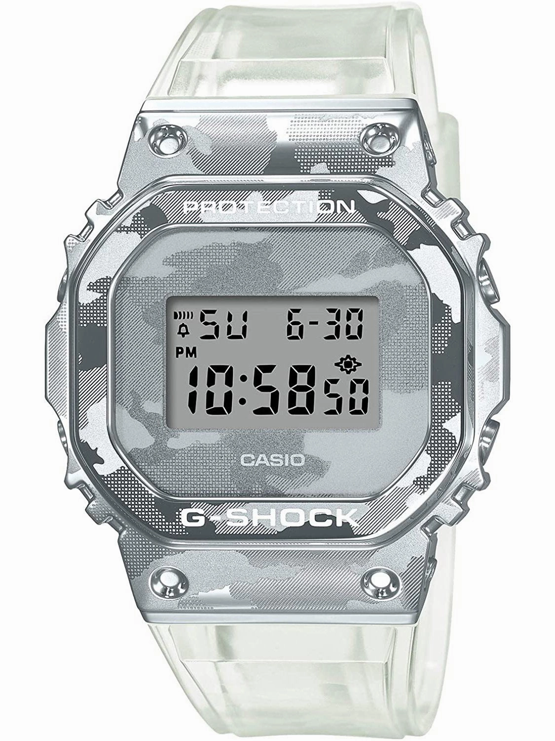 Casio G-Shock SKELETON CAMO Silver Digital Mens Watch GM5600SCM-1
