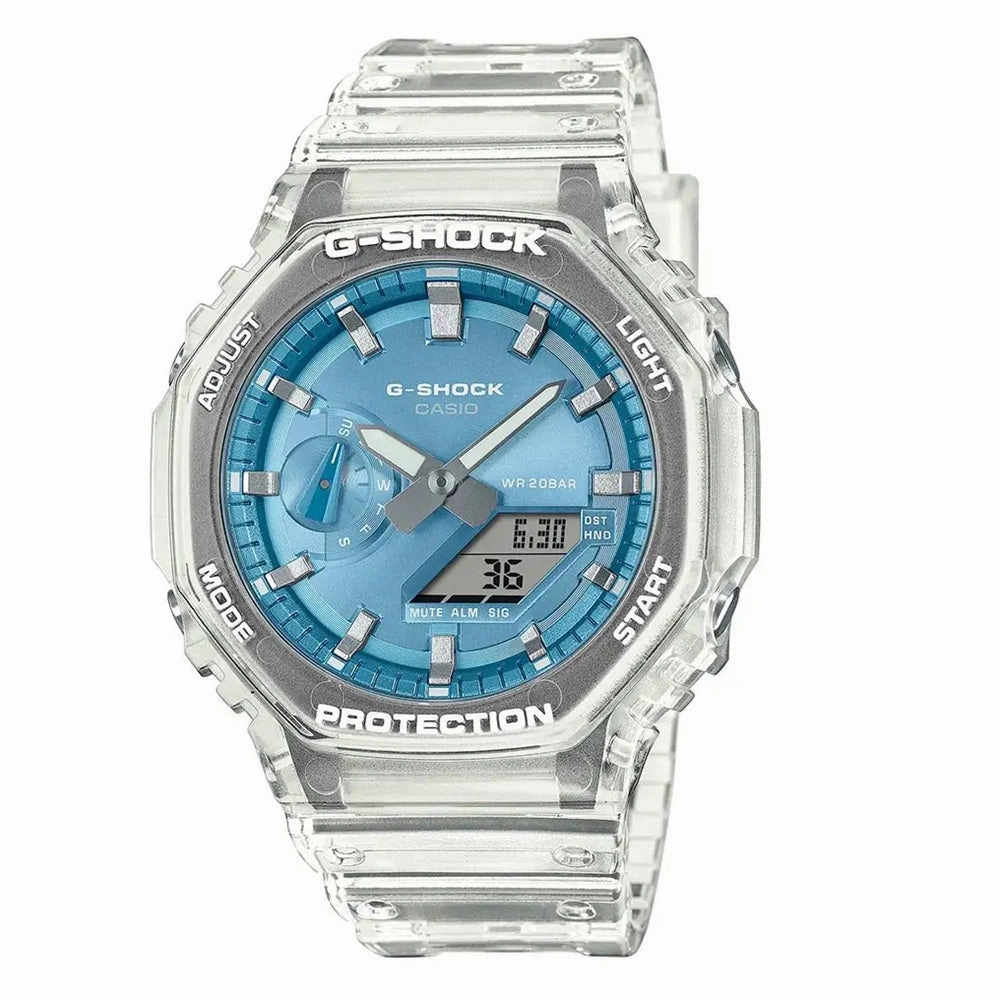 Casio G Shock Watch Carbon Core Guard Blue Metallic Dial GA-2100BM-7A2ER
