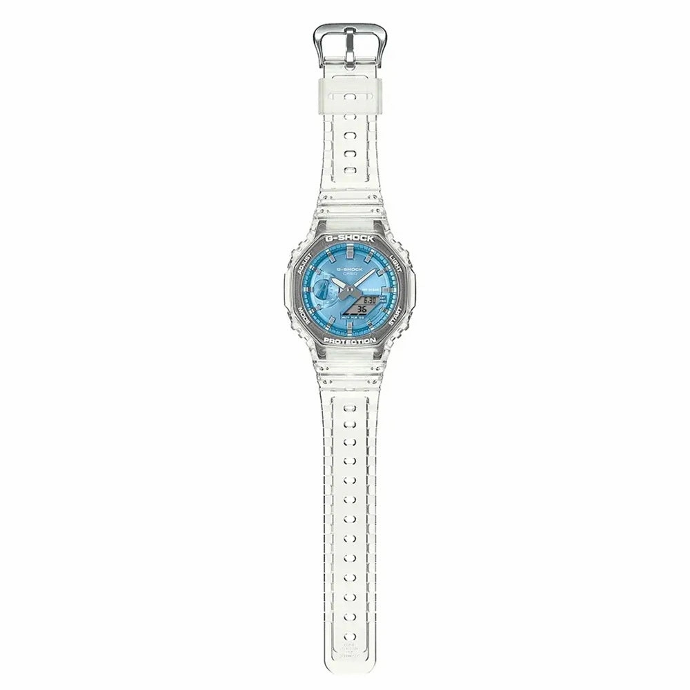 Casio G Shock Watch Carbon Core Guard Blue Metallic Dial GA-2100BM-7A2ER