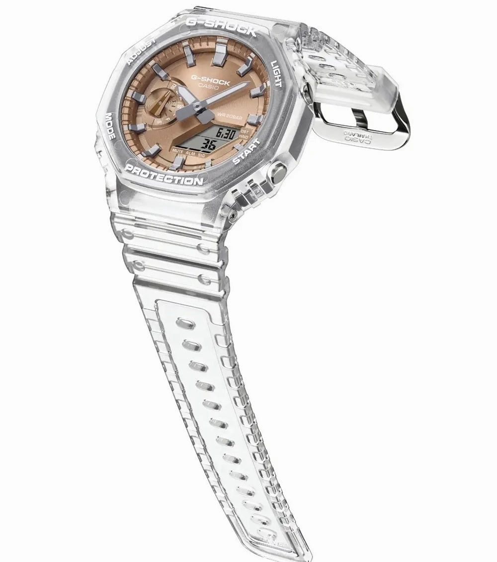 Casio G Shock Watch Carbon Core Guard Rose Gold Metallic Dial GA-2100BM-7A5ER