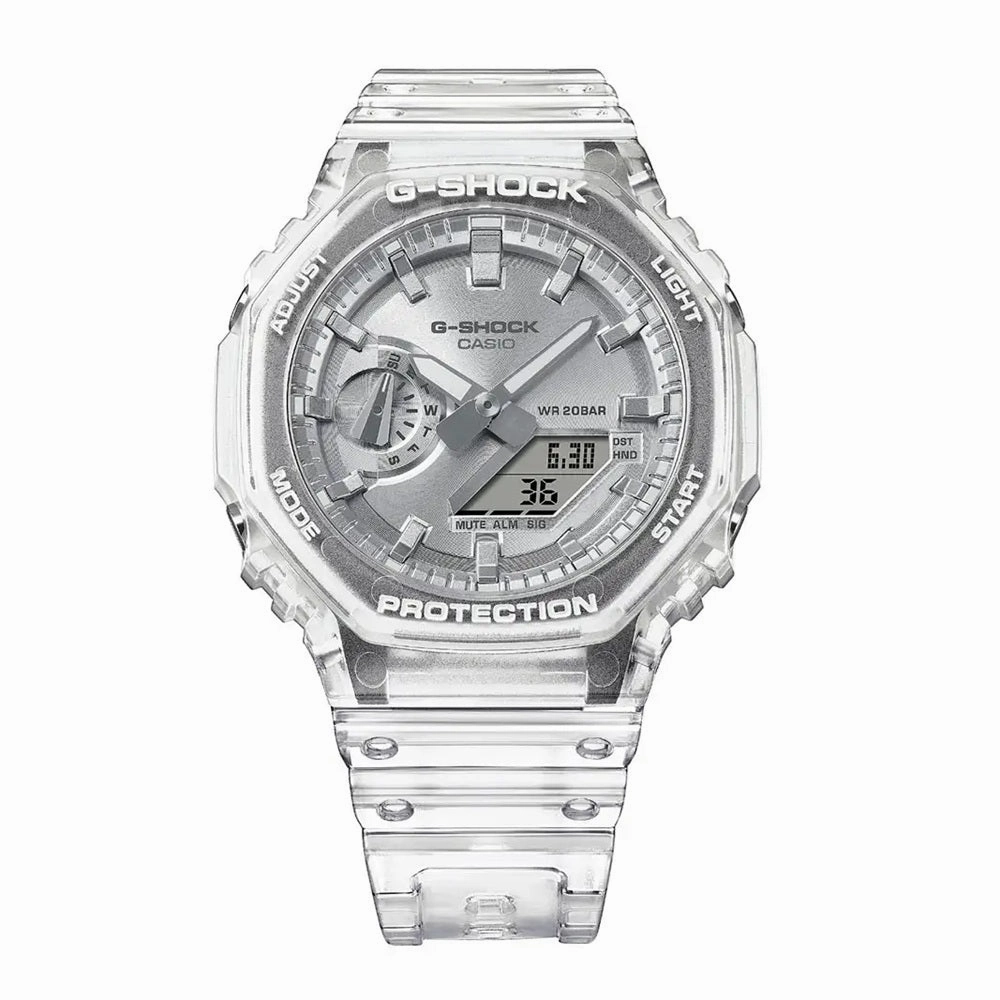 Casio G Shock Watch Carbon Core Guard Silver Metallic Dial GA-2100BM-7A8ER