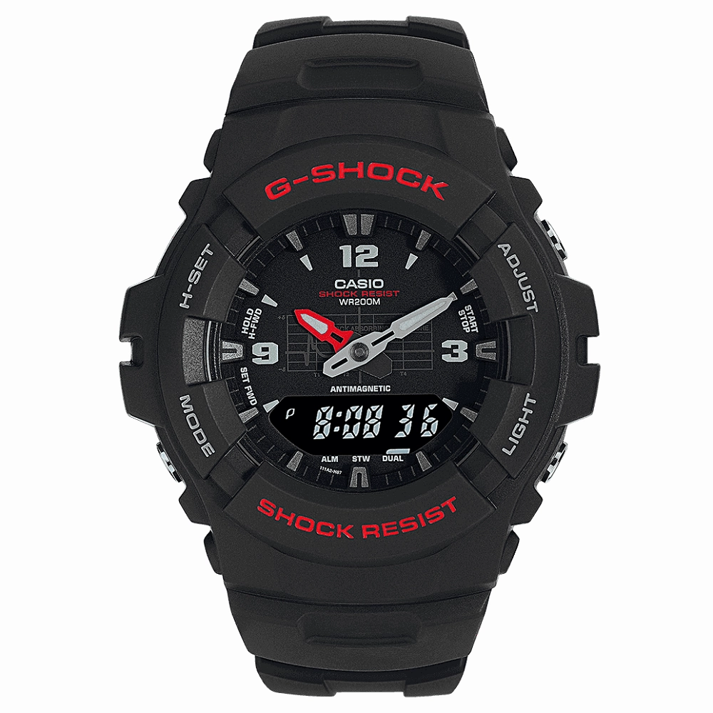 Casio G Shock Watch Classic Antimagnetic Digital Mens G-100-1BVMUR