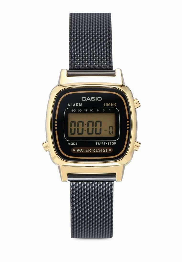 Casio LA670WEMB-1DF Black Mesh Watch for Women