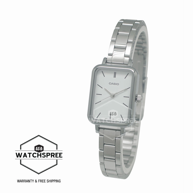 Casio Ladies' Analog Rectangular Dial Watch LTPV009D-7E LTP-V009D-7E
