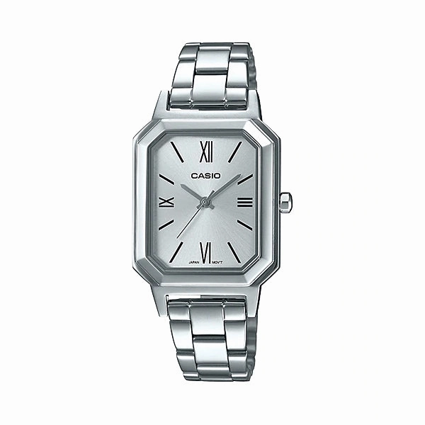 Casio Ladies' Analog Stainless Steel Band Watch LTPE168D-7B LTP-E168D-7B
