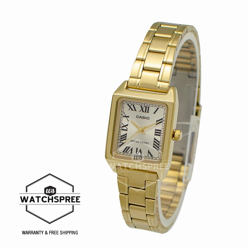 Casio Ladies' Standard Analog Gold Stainless Steel Band Watch LTPV007G-9B LTP-V007G-9B