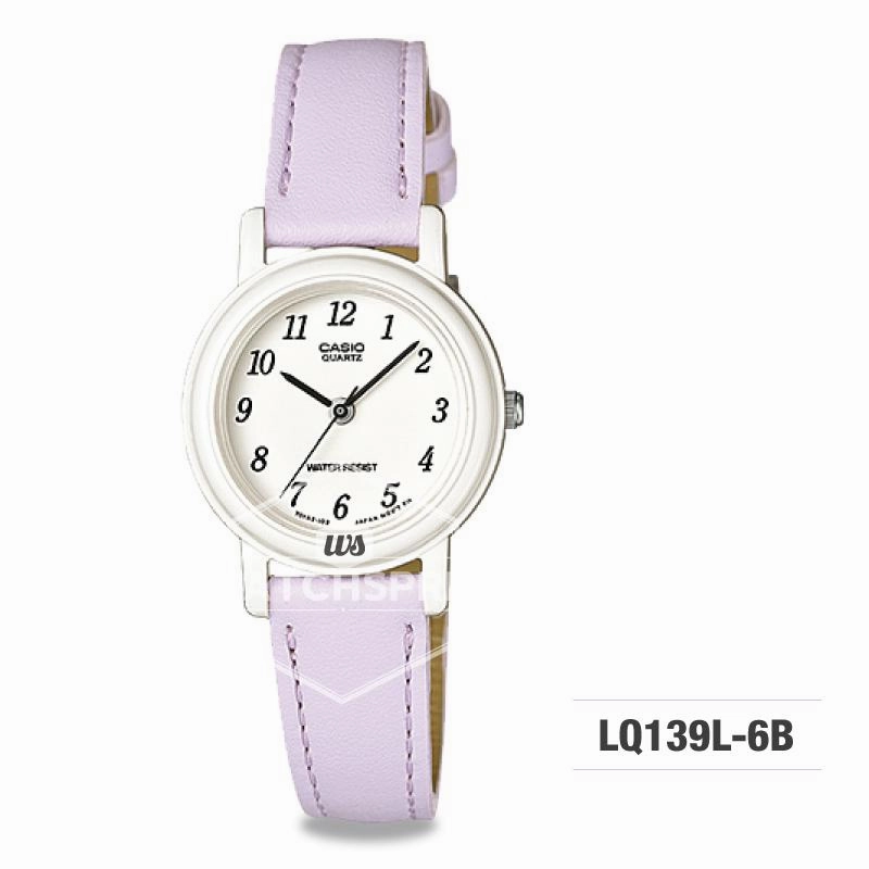 Casio Ladies' Standard Analog Purple Leather Strap Watch LQ139L-6B LQ-139L-6B