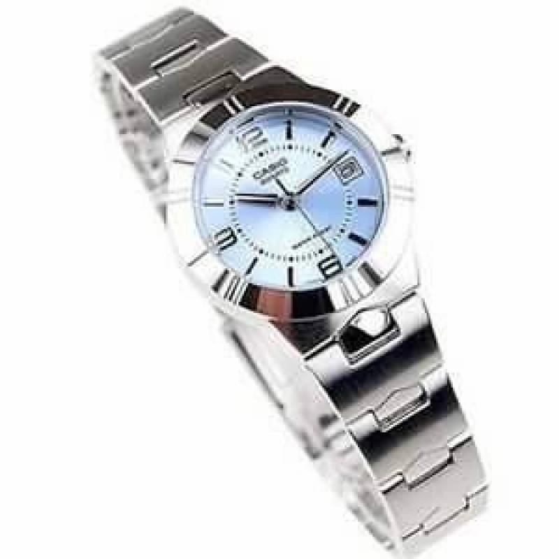Casio LTP-1241D-2ADF Silver/Blue Stainless Steel Strap Watch for Women