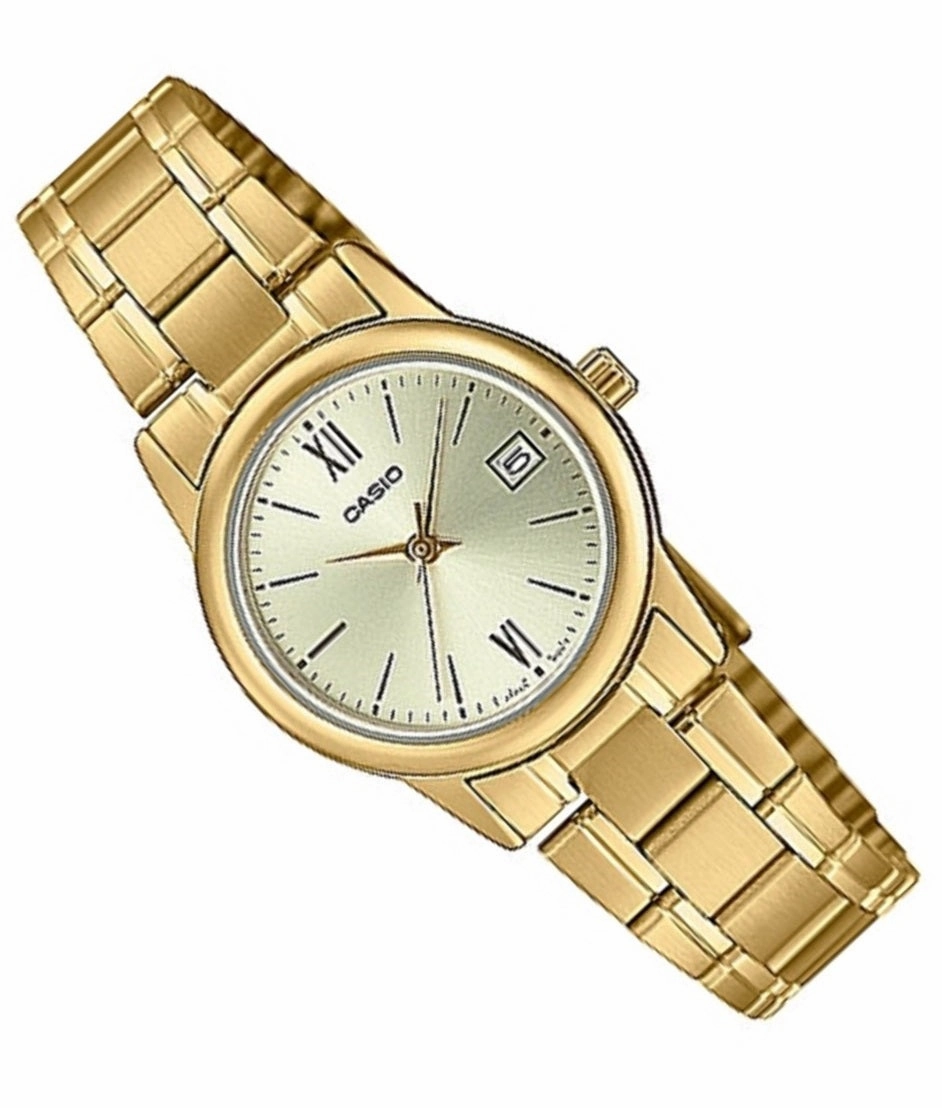 Casio LTP-V002G-9B3 Gold stainless strap for Women