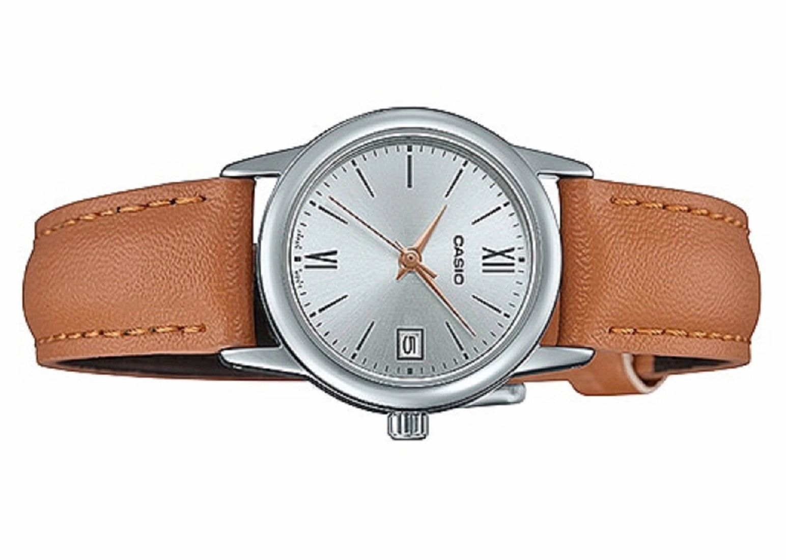 Casio LTP-V002L-7B3 Brown leather strap watch for Women