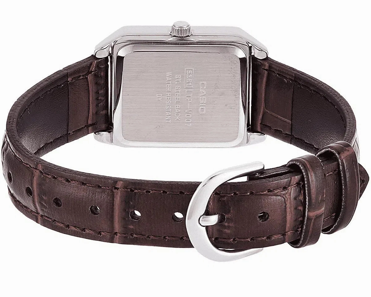 Casio LTP-V007L-7B2 Brown Leather Watch for Women